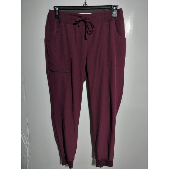 Careismatic wine red scrub bottoms large RN# 93643 - Picture 1 of 4